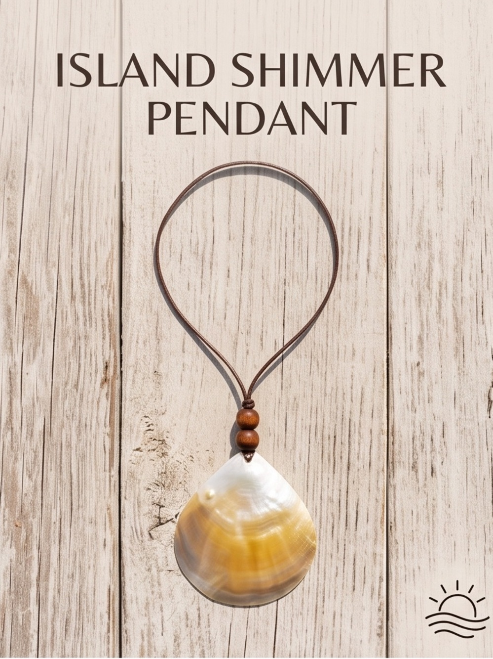 Sigrid Olsen Island Shimmer Mother Of Pearl Pendant With Leather Cord New!
